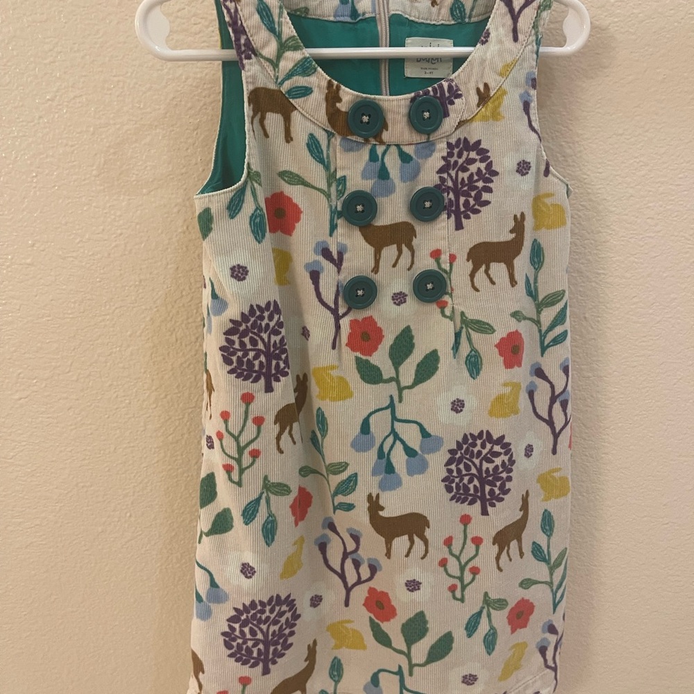 Boden Multicolor Forest Print Kids Dress